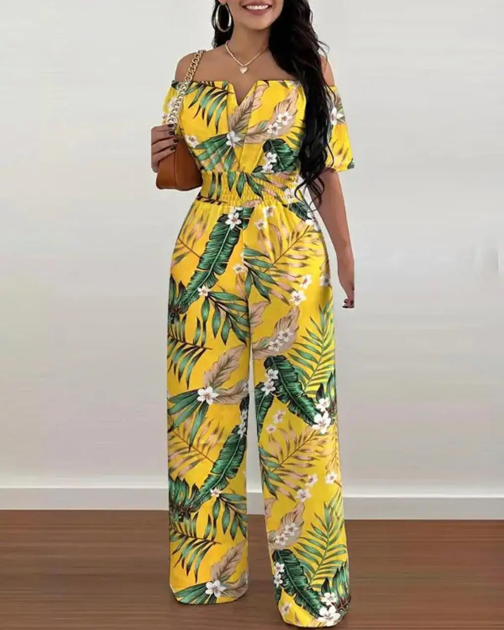 Wide Leg Jumpsuit Off-shoulder High Waist Jumpsuit