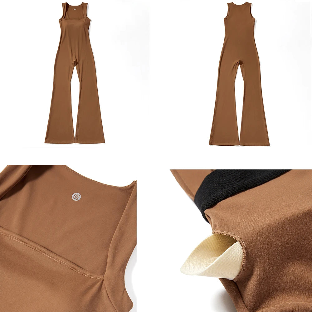 Sleeveless Bodysuit Flared Pants