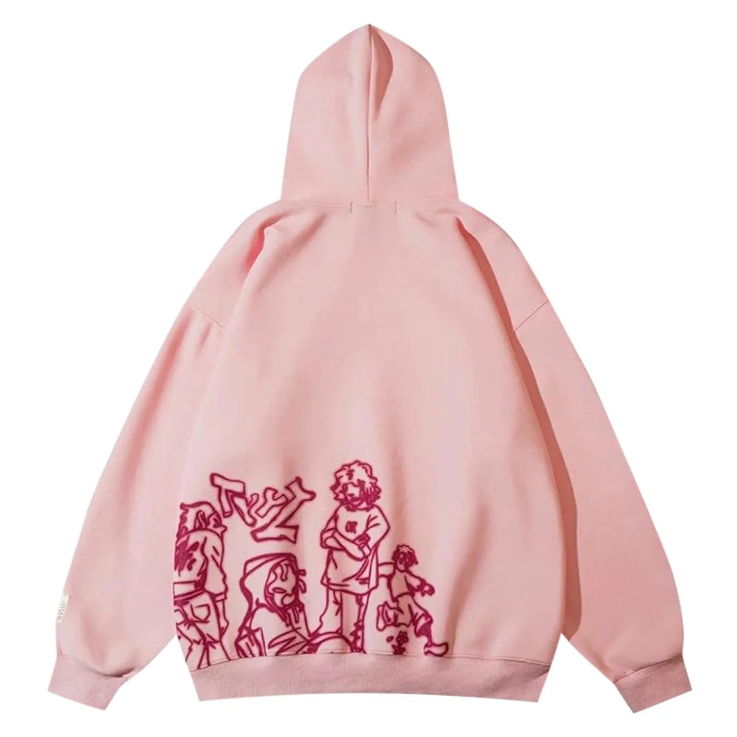 Y2K Streetwear Pink Hoodie Graphic Hoodie