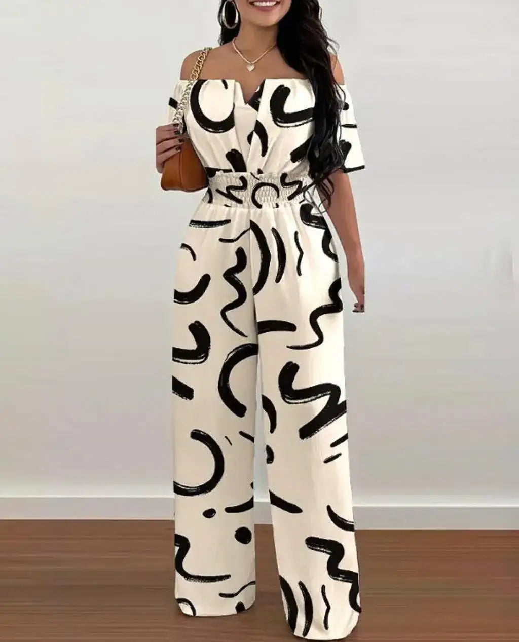 Wide Leg Jumpsuit Off-shoulder High Waist Jumpsuit