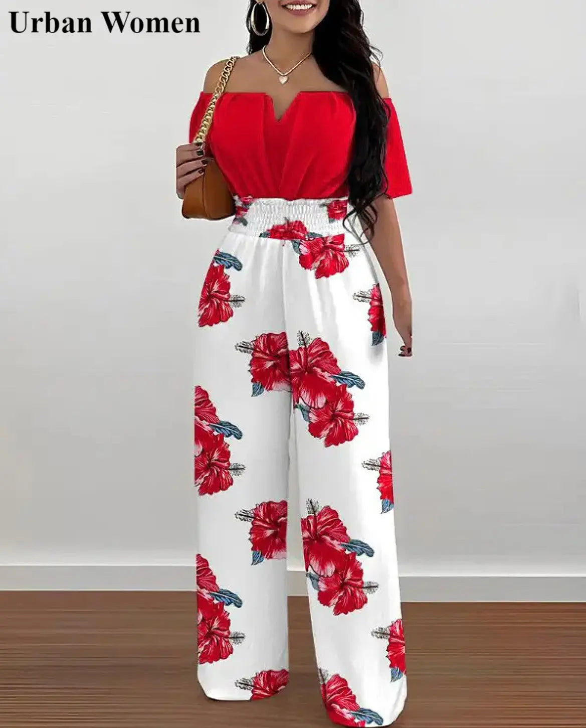 Wide Leg Jumpsuit Off-shoulder High Waist Jumpsuit