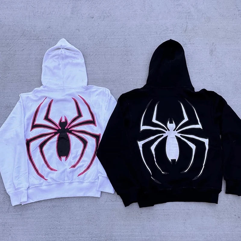 Zip Up Spider Hoodie