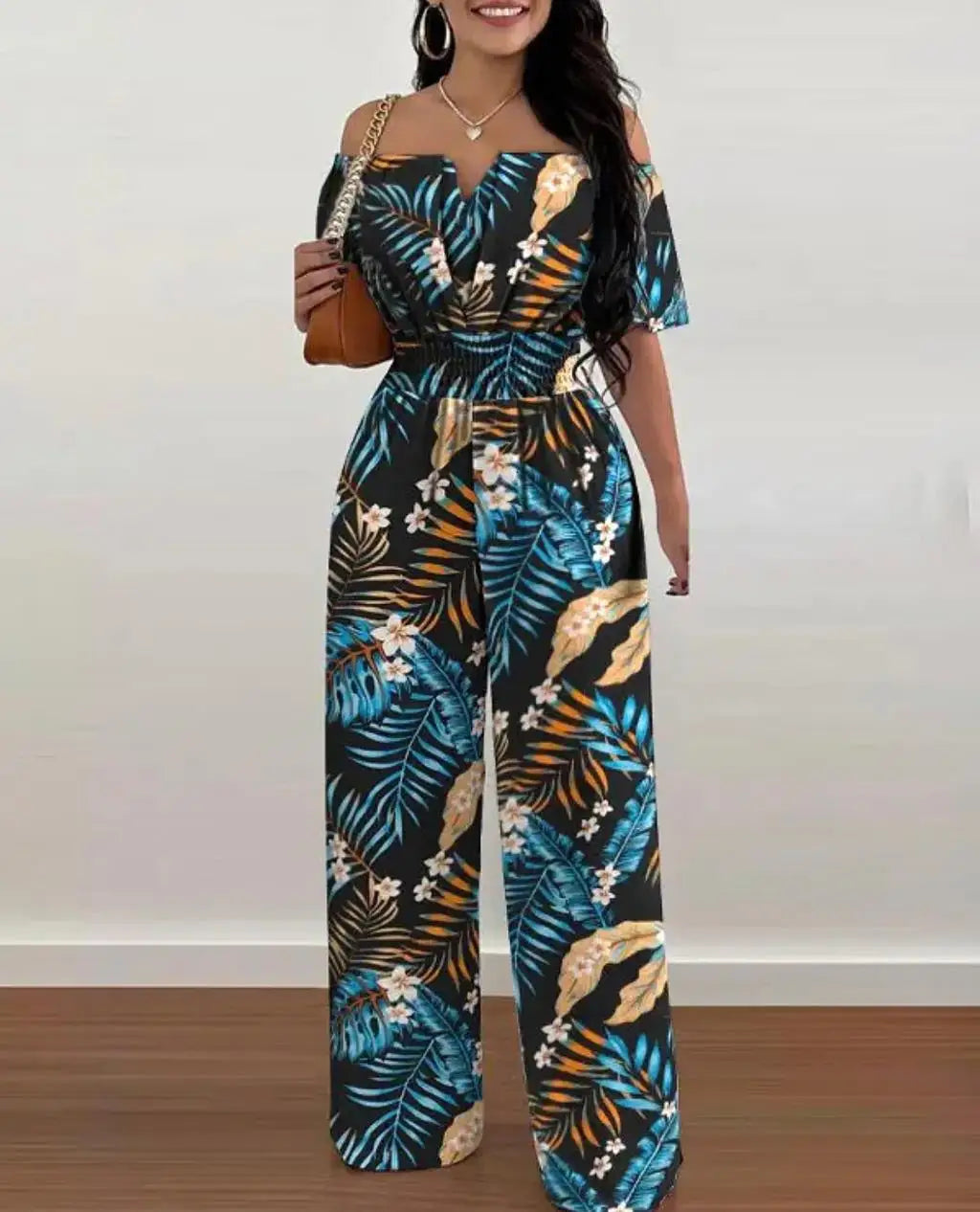 Wide Leg Jumpsuit Off-shoulder High Waist Jumpsuit